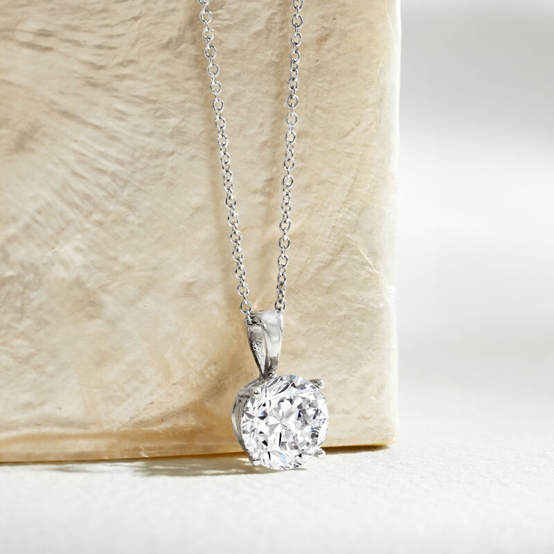 2.00 Carat Lab-Grown Diamond Solitaire Necklace in 14kt White Gold image number 6
