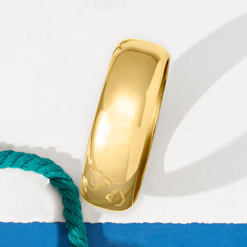 Italian 18kt Gold Over Sterling Satin and Polished Bangle Bracelet image number 2