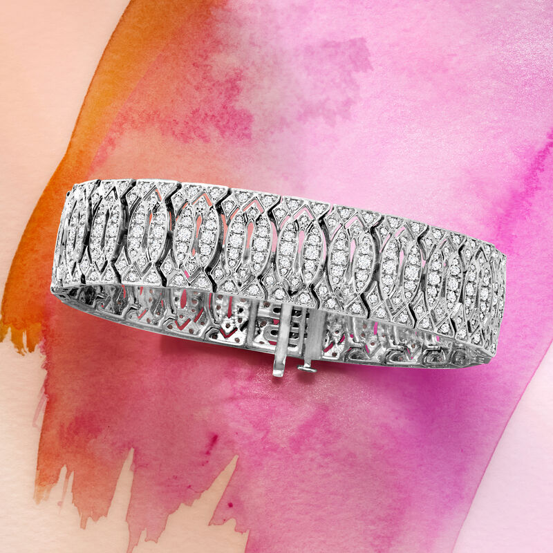 5.00 ct. t.w. Diamond Marquise-Pattern Bracelet in Sterling Silver image number 2
