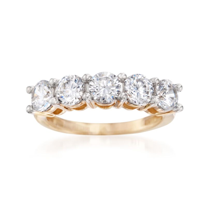 3.00 ct. t.w. CZ Five-Stone Ring in 14kt Yellow Gold image number 0