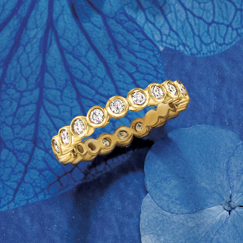 1.00 ct. t.w. Bezel-Set Diamond Eternity Band in 14kt Yellow Gold image number 5