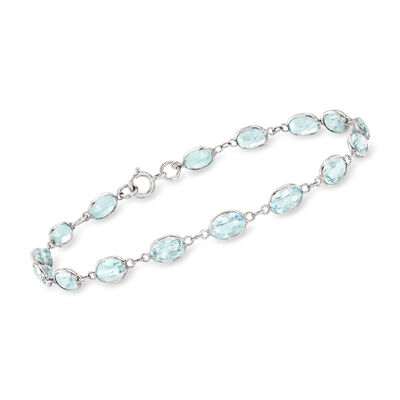 C. 1990 Vintage 8.00 ct. t.w. Sky Blue Topaz Bracelet in 14kt White Gold