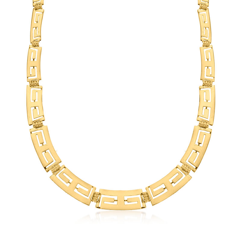 C. 1990 Vintage 14kt Yellow Gold Greek Key Necklace image number 0