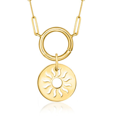 Italian 14kt Yellow Gold Sun Cut-Out Charm