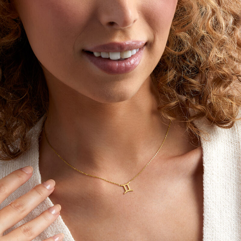 Capricorn - Italian 14kt Yellow Gold Zodiac Necklace. 16&quot;  image number 2