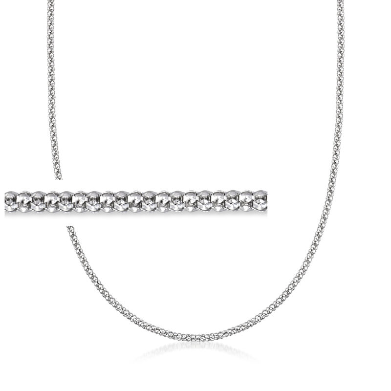 Italian 2.5mm Sterling Silver Popcorn-Chain Necklace image number 0