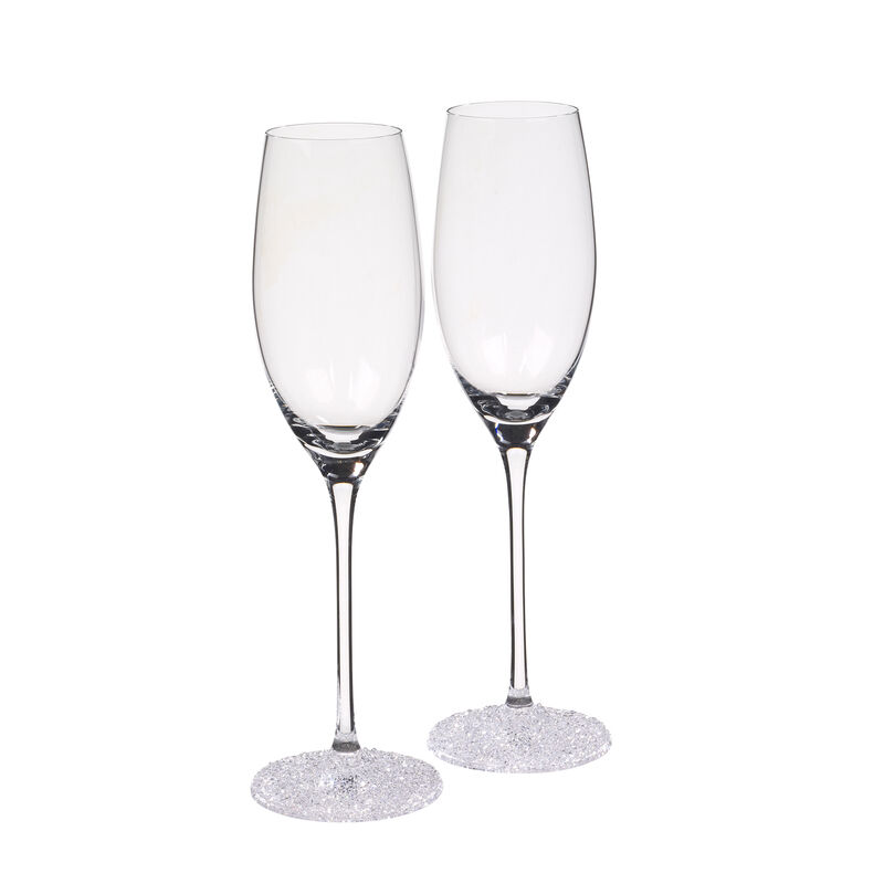 &quot;Ice Crystal&quot; Set of 2 Fluted Champagne Glasses image number 0