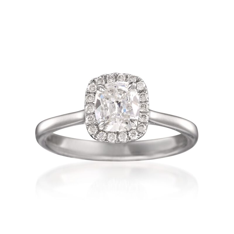 Henri Daussi .93 ct. t.w. Diamond Engagement Ring in 14kt White Gold image number 0
