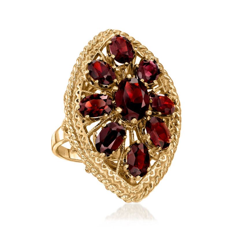 C. 1980 Vintage 6.40 ct. t.w. Garnet Ring in 14kt Yellow Gold. Size 7 image number 3