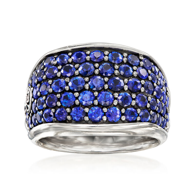 C. 2000 Vintage Men's David Yurman 5.50 ct. t.w. Sapphire Ring in Sterling Silver image number 0