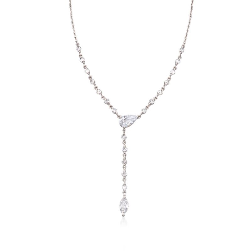 3.05 ct. t.w. CZ Y-Necklace in Sterling Silver. 16&quot; image number 1