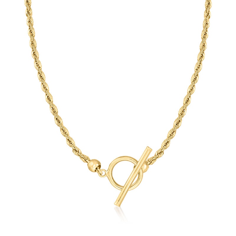 2.2mm 10kt Yellow Gold Rope-Chain Toggle Necklace image number 0