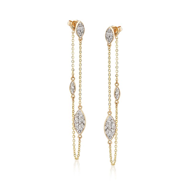 .50 ct. t.w. Diamond Front-Back Drop Earrings in 14kt Yellow Gold image number 0
