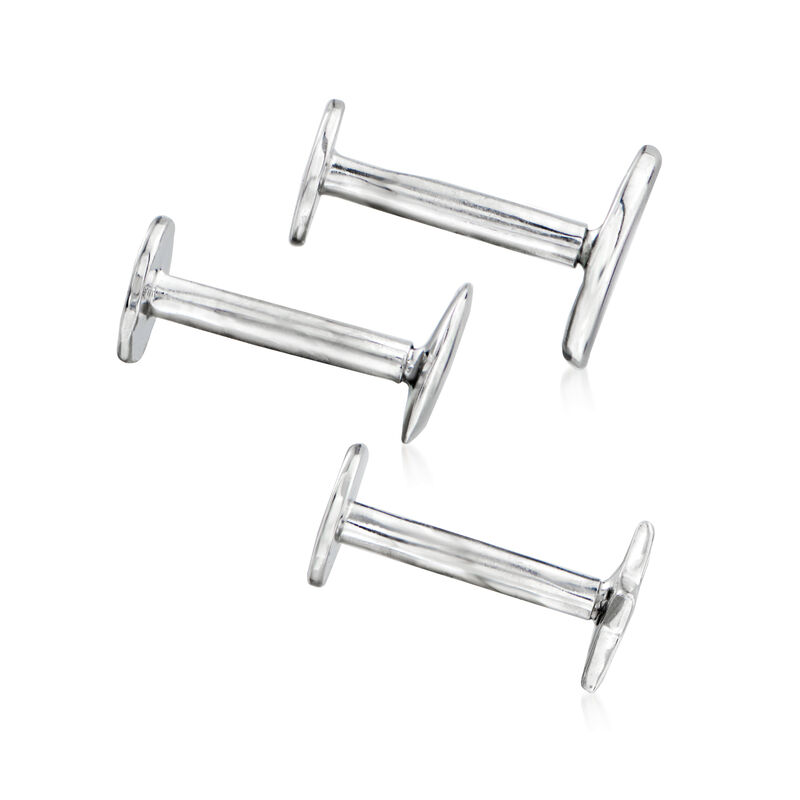 Sterling Silver Jewelry Set: Three Mismatched Single Flat-Back Stud Earrings image number 4