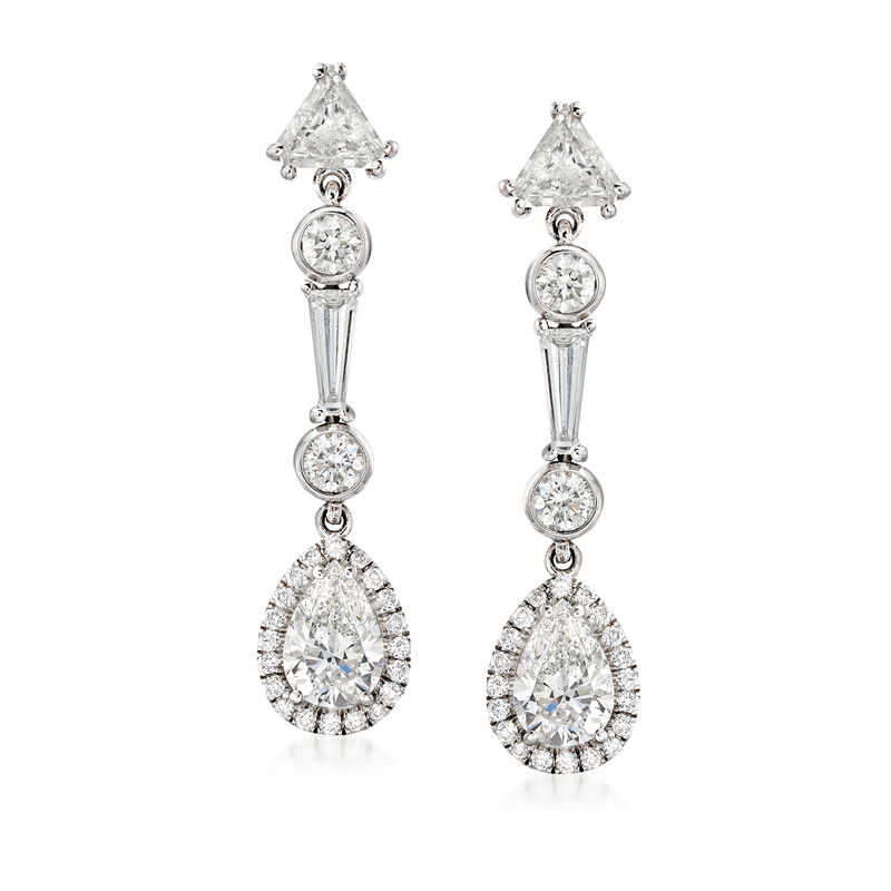 3.10 ct. t.w. Diamond Drop Earrings in 18kt White Gold image number 0