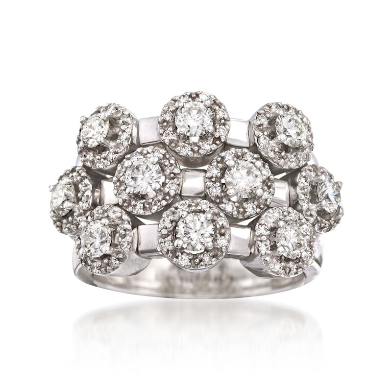 1.80 ct. t.w. Diamond Triple Tier Ring in 14kt White Gold image number 0