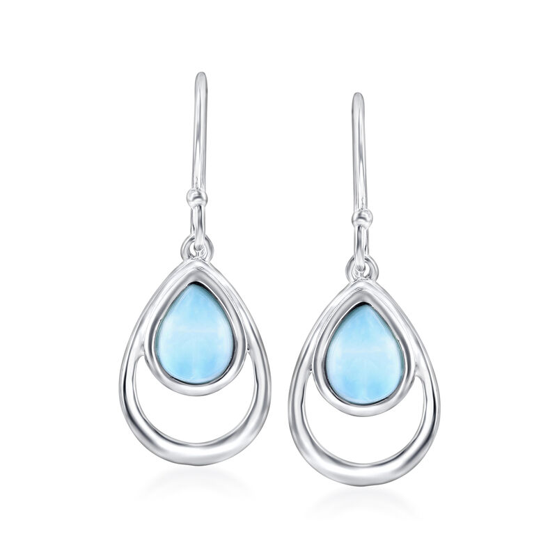 Larimar Drop Earrings in Sterling Silver  image number 0
