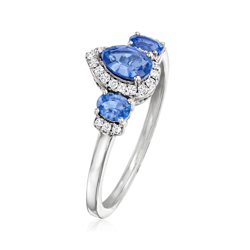 Le Vian .70 ct. t.w. Blueberry Sapphire Ring with .11 ct. t.w. Vanilla Diamonds in 14kt Vanilla Gold. Size 9 image number 2