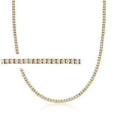 1.00 ct. t.w. Diamond Tennis Necklace in 18kt Gold Over Sterling