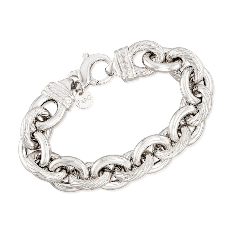 Phillip Gavriel &quot;Italian Cable&quot; Sterling Silver Cable-Link Bracelet. 7.5&quot; image number 0