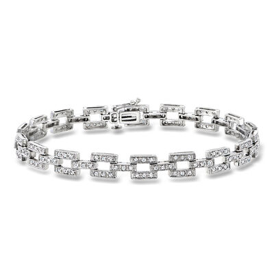 C. 1980 Vintage 1.62 ct. t.w. Diamond Link Bracelet in 14kt White Gold