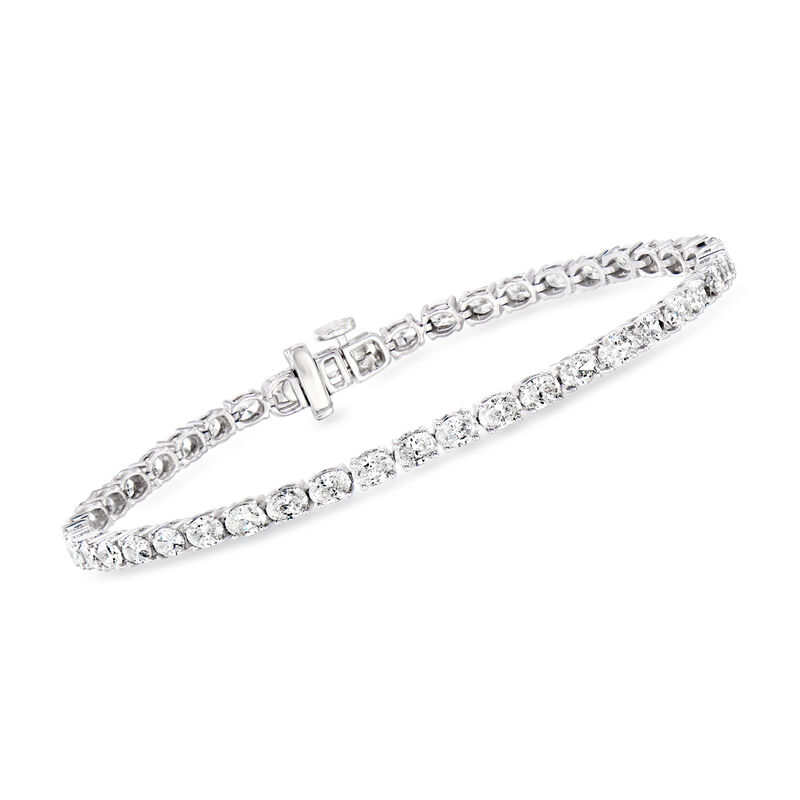 5.00 ct. t.w. Oval Lab-Grown Diamond Tennis Bracelet in 14kt White Gold. 7&quot; image number 0