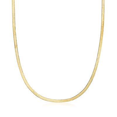 Italian 3mm 10kt Yellow Gold Herringbone Necklace