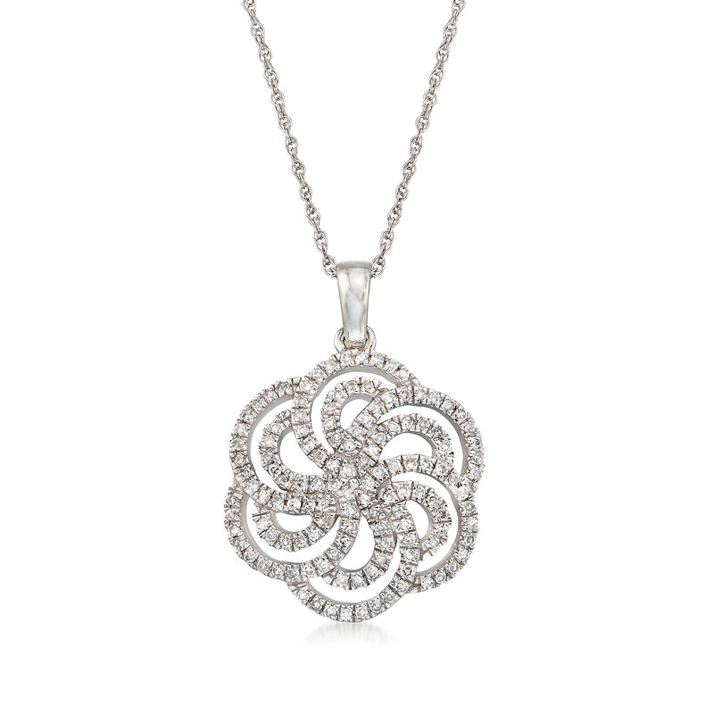 .25 ct. t.w. Diamond Pinwheel Pendant Necklace in 14kt White Gold image number 0