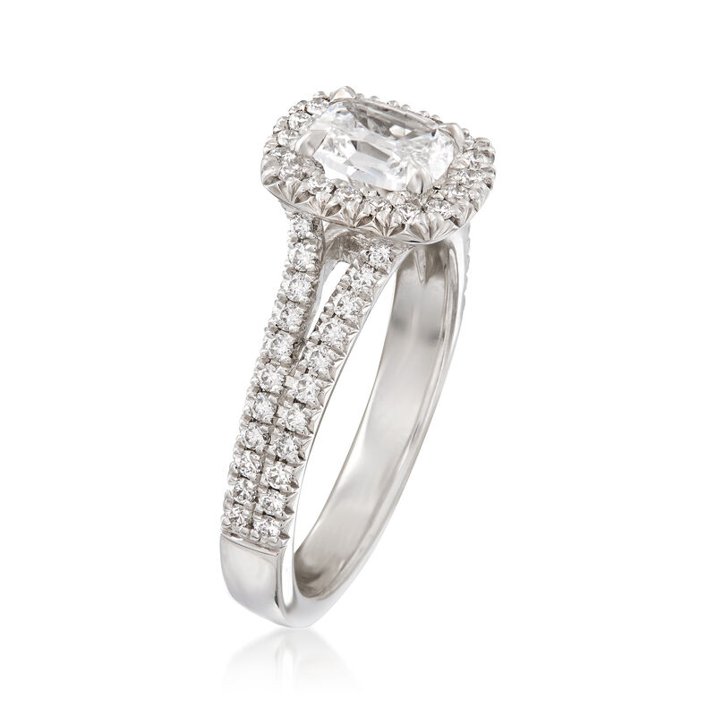 Henri Daussi 1.17 ct. t.w. Diamond Engagement Ring in 18kt White Gold image number 2