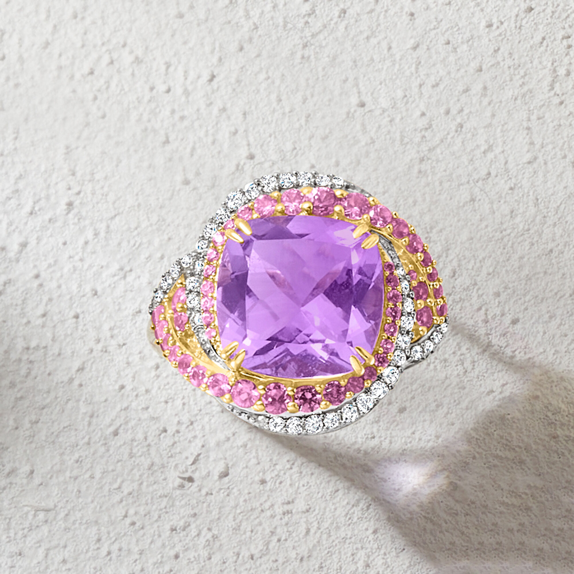 Amethyst and pink sapphire ring new arrivals