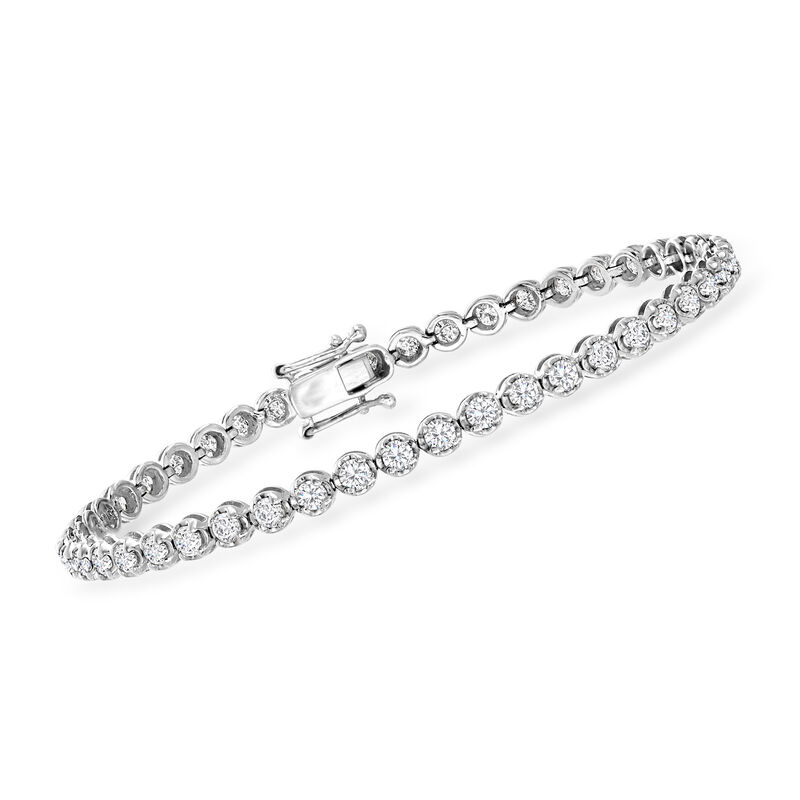 3.00 ct. t.w. Diamond Tennis Bracelet in Sterling Silver image number 0