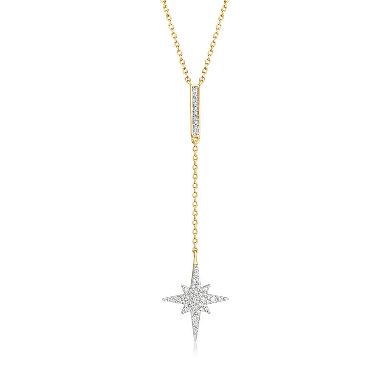 .30 ct. t.w. Diamond North Star Y-Necklace in 18kt Gold Over Sterling image number 0