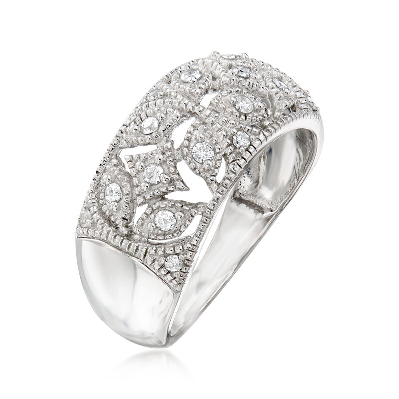 .20 ct. t.w. Diamond Openwork Ring in Sterling Silver image number 2