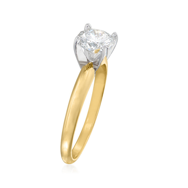 C. 1980 Vintage .98 Carat Diamond Ring in 14kt Yellow Gold. Size 7 image number 2
