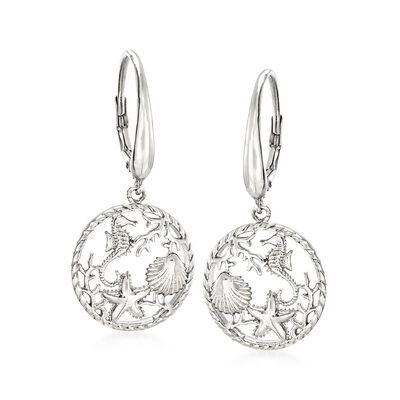 Sterling Silver Sea Life Drop Earrings