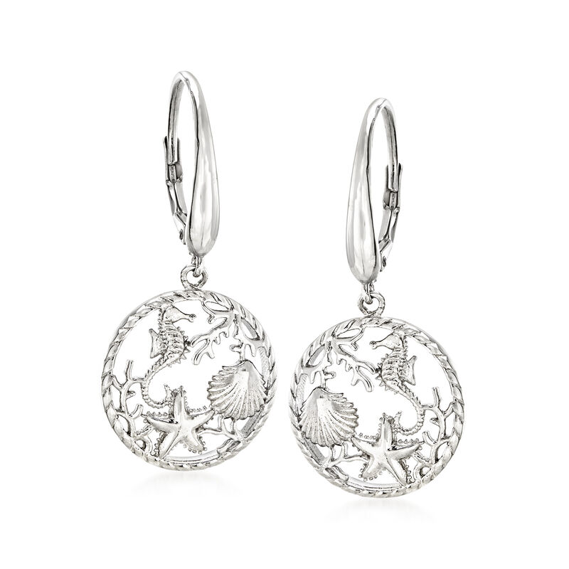 Sterling Silver Sea Life Drop Earrings image number 0