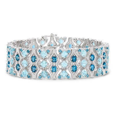 26.75 ct. t.w. London and Sky Blue Topaz Bracelet in Sterling Silver