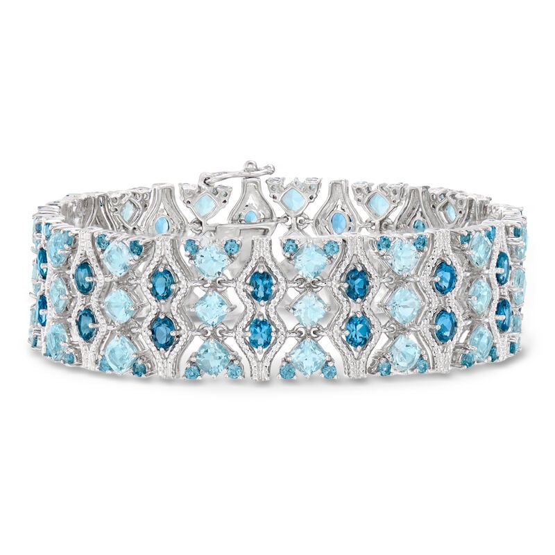 26.75 ct. t.w. London and Sky Blue Topaz Bracelet in Sterling Silver image number 0