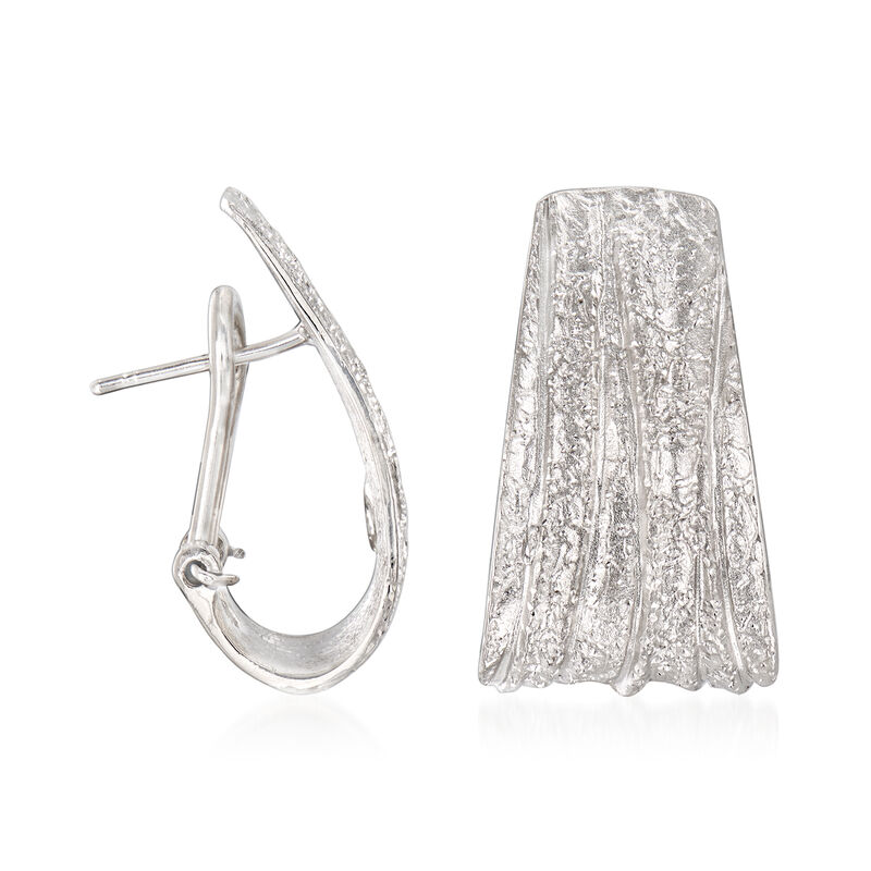 Charles Garnier &quot;Constellation&quot; Sterling Silver Pleated J-Hoop Earrings image number 2