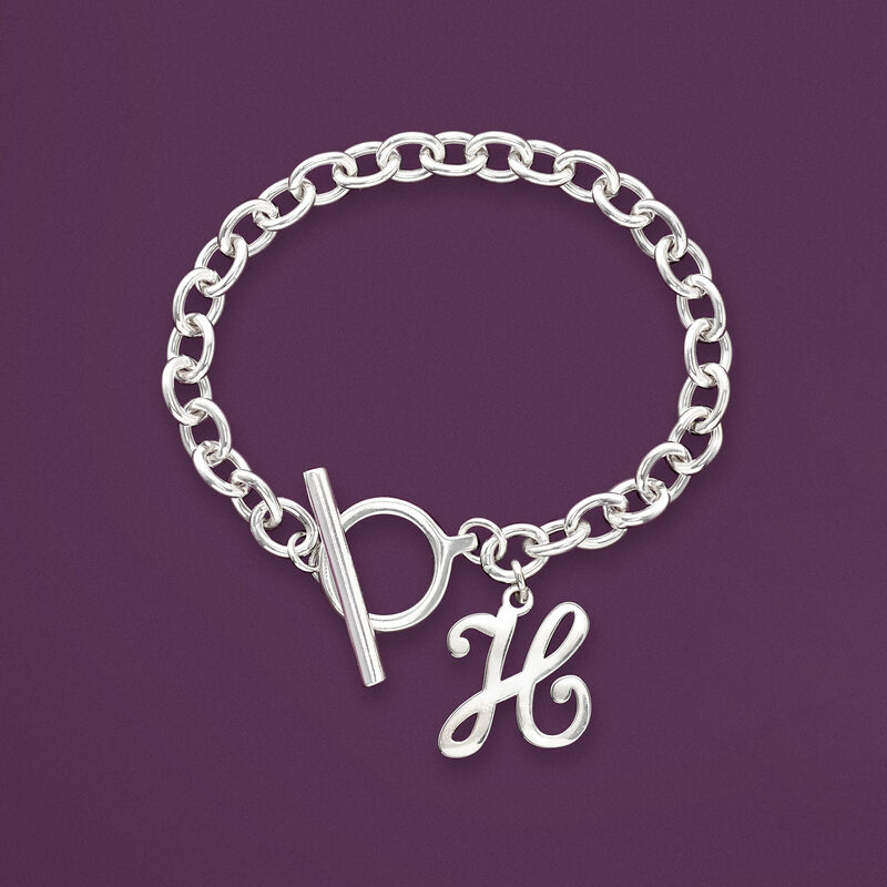 Sterling Silver Cable-Link Toggle Bracelet image number 2