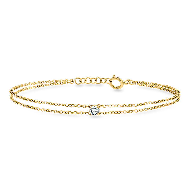 .15 Carat Lab-Grown Diamond Two-Strand Cable-Chain Bracelet in 18kt Gold Over Sterling image number 0