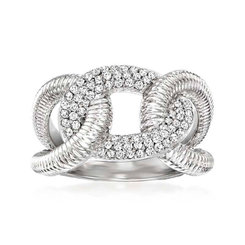 Judith Ripka &quot;Eternity&quot; .35 ct. t.w. Diamond Interlocking-Link Ring in Sterling Silver image number 0