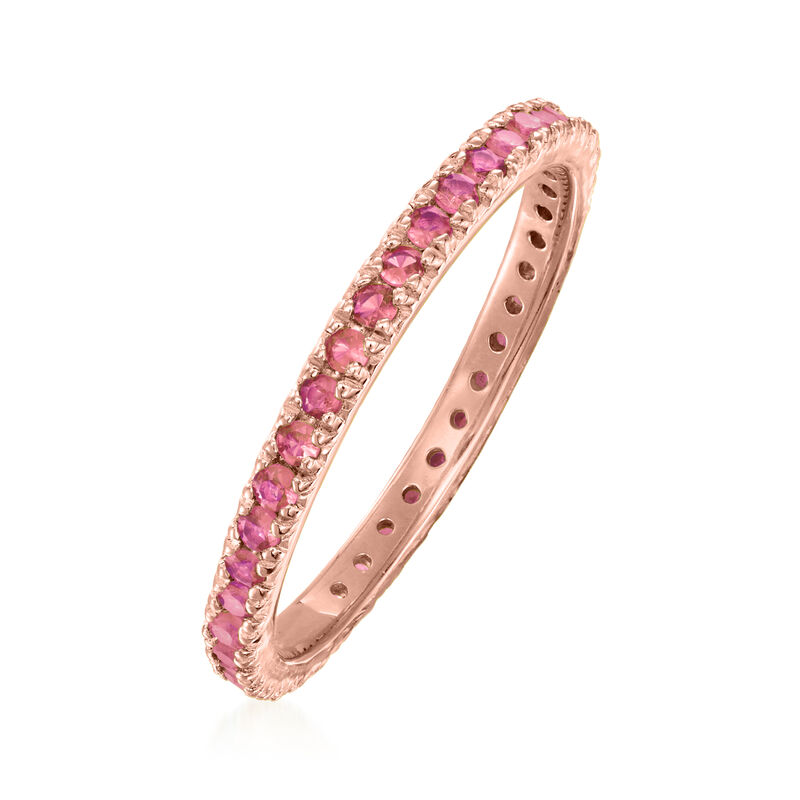 .40 ct. t.w. Pink Sapphire Eternity Band in 18kt Rose Gold Over Sterling image number 2