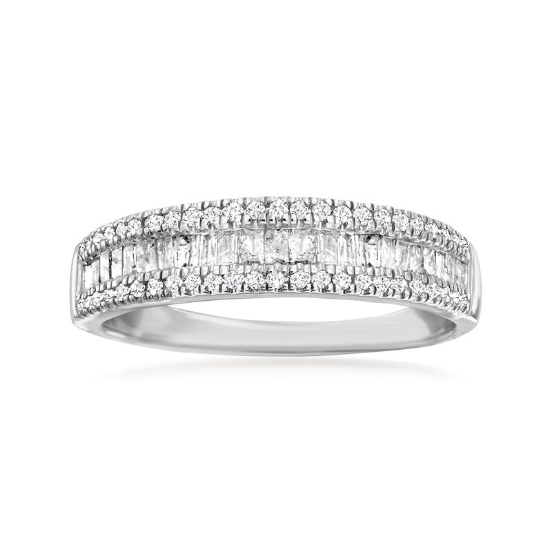 .50 ct. t.w. Baguette and Round Diamond Ring in Sterling Silver image number 0