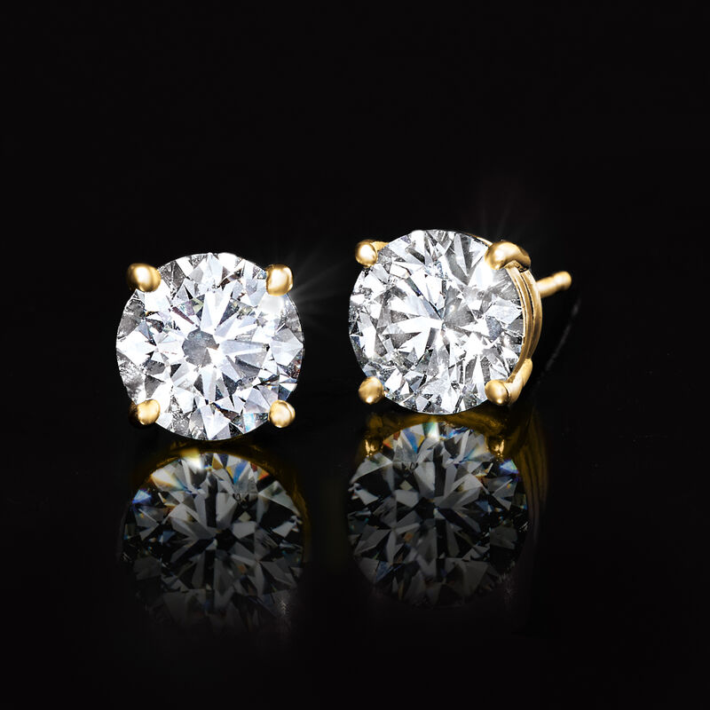 2.00 ct. t.w. Lab-Grown Diamond Stud Earrings in 14kt Yellow Gold  image number 2