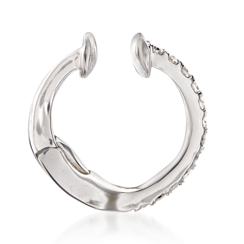 Diamond Single Ear Cuff in 14kt White Gold image number 2