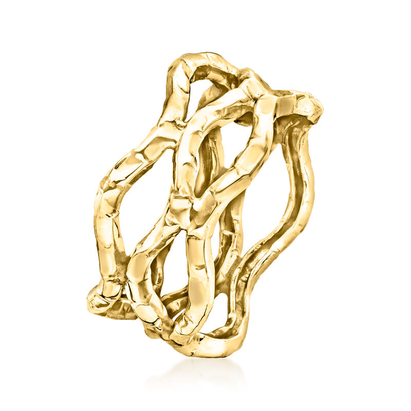 14kt Yellow Gold Wavy Open-Space Ring image number 2
