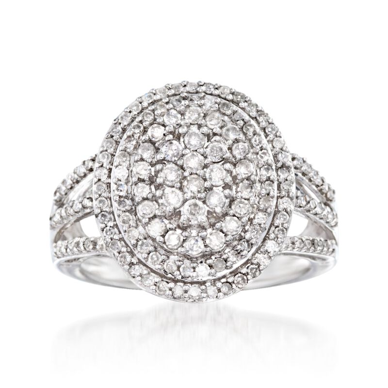 1.00 ct. t.w. Diamond Oval Ring in Sterling Silver image number 0