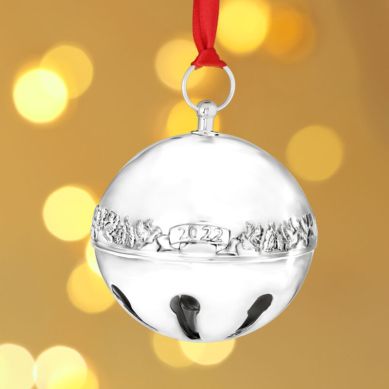 Wallace 2022 Annual Silver Plate Sleigh Bell Ornament - 52nd Edition image number 9