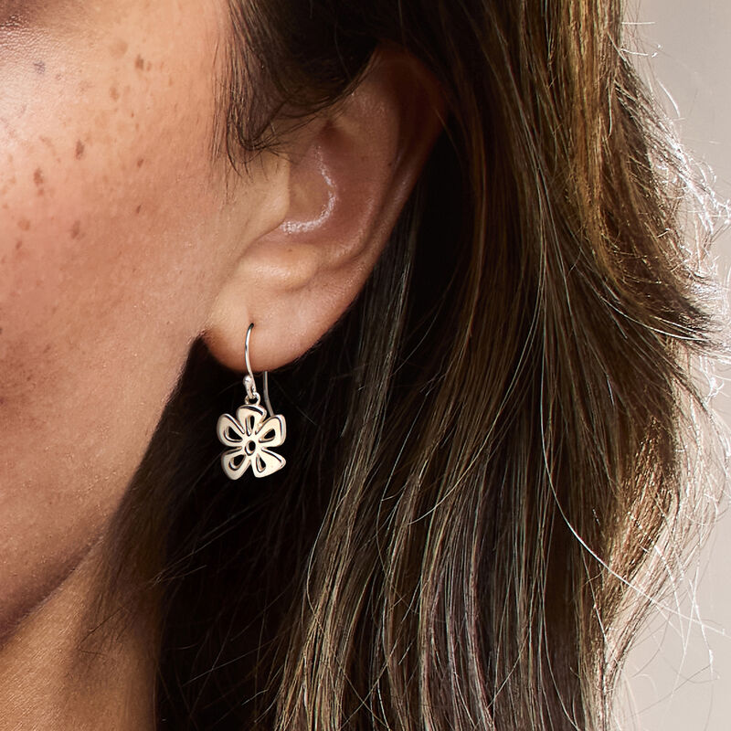 Zina Sterling Silver "Tiki" Flower Drop Earrings image number 1